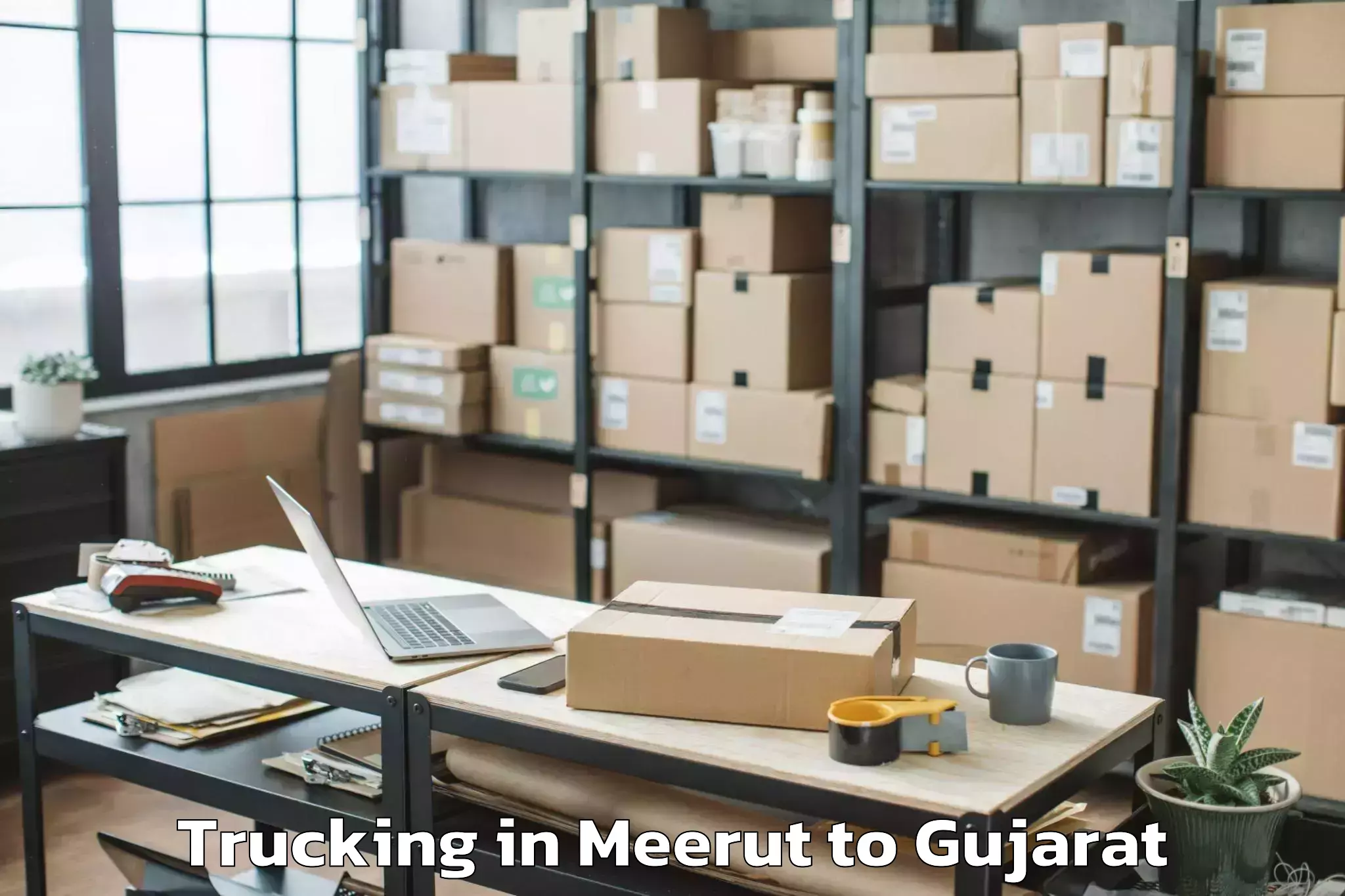 Easy Meerut to Khambhat Trucking Booking